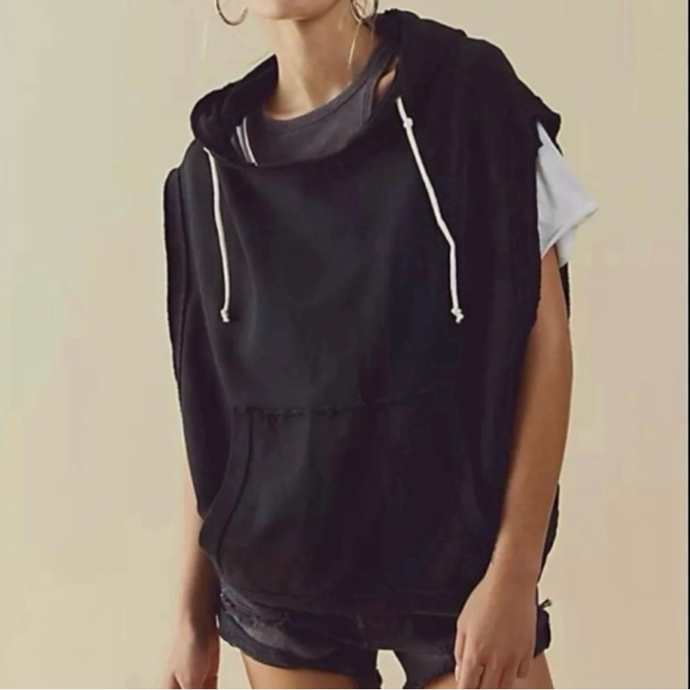 Free People Donny Sleeveless Hoodie Sweatshirt
